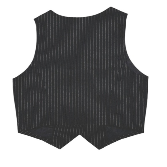 SINCERELY JULES Pinstripe Black & White Vest NWT XL - Picture 4 of 6